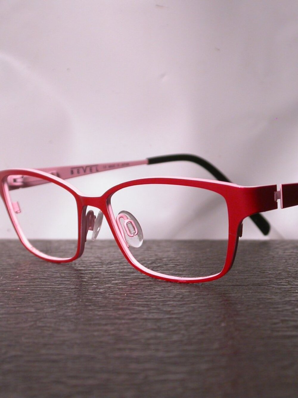 Bevel Mashie Red and Pink Modern Eyeglasses Frames Made in Japan